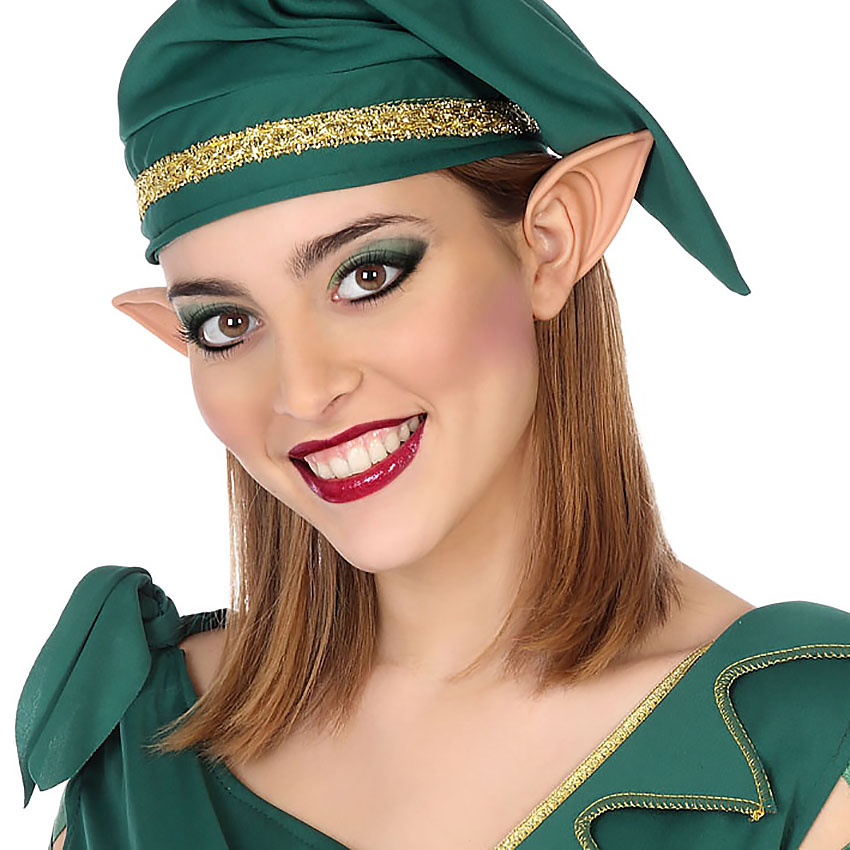 Orejas de elfo de látex para fiesta de Halloween, suministros de