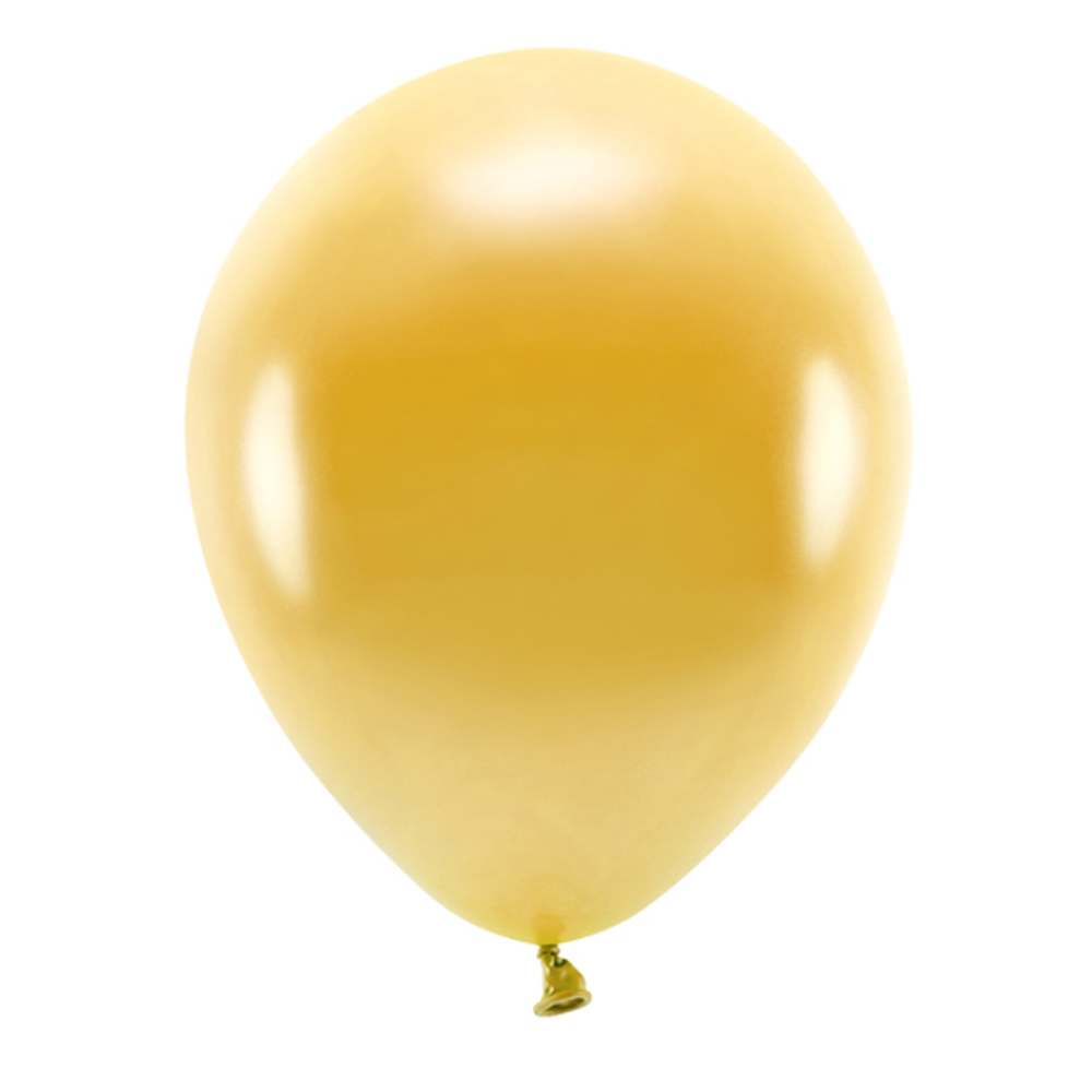 Pack 10 Globos Látex Eco Dorado ⭐ Miles de Fiestas ⭐