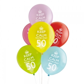 Pack 8 globos Keep Calm 50th
