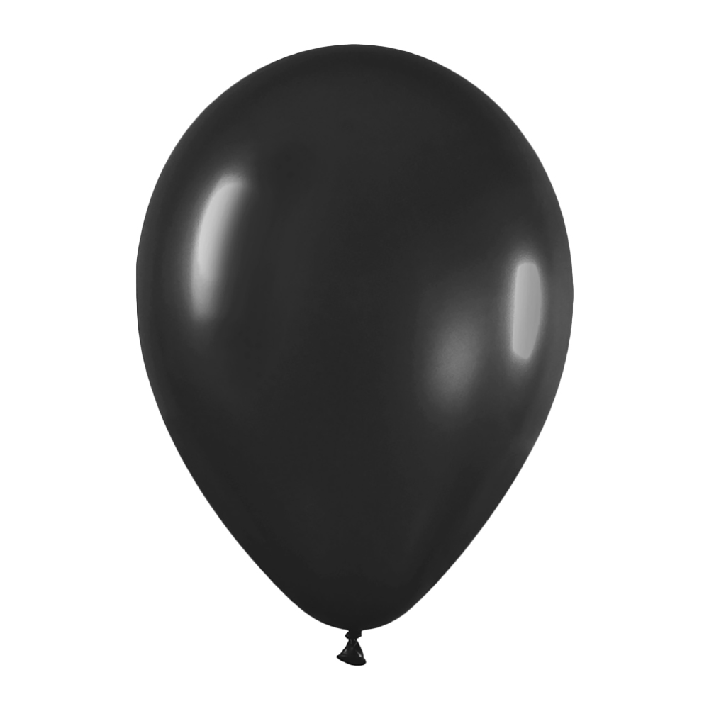 Pack de 100 globos color Negro Mate 12cm