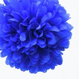 Pack de 4 pompones de seda azul marino 35 cm