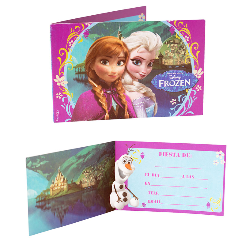 Pack de 6 invitaciones de cumpleaños Frozen - Miles de Fiestas