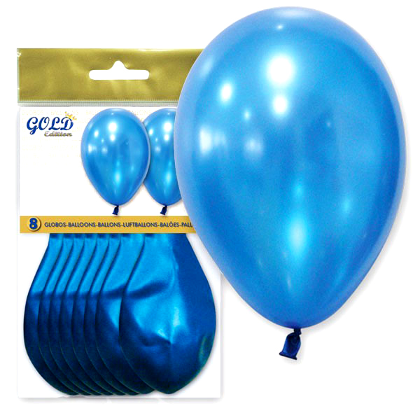 Pack de 8 Globos Azul Metalizado
