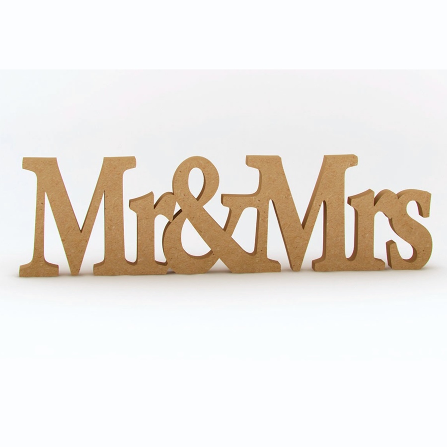 Palabra Decorativa de Madera Mr & Mrs 50 cm