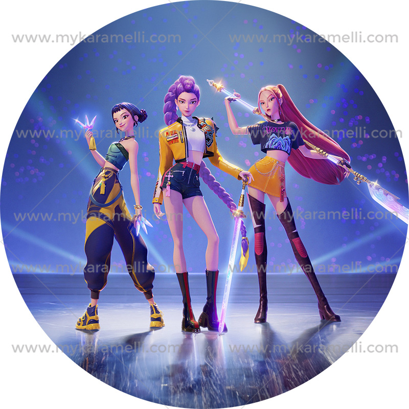 Papel Comestible 20 cm de Las Guerreras K-POP Mod A 