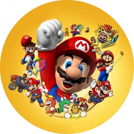 Papel de Oblea Mario Bros 20 cm