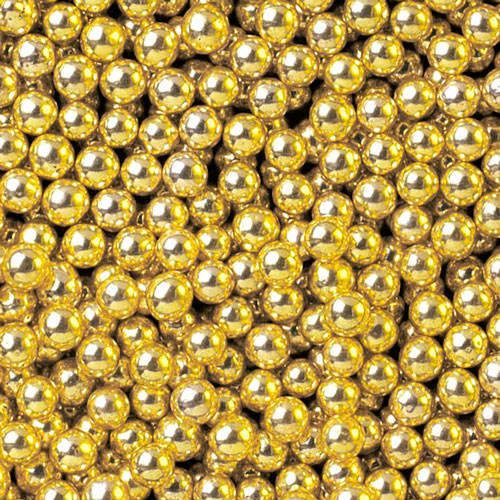 Perlas de Azúcar Doradas Metalizadas 8 mm