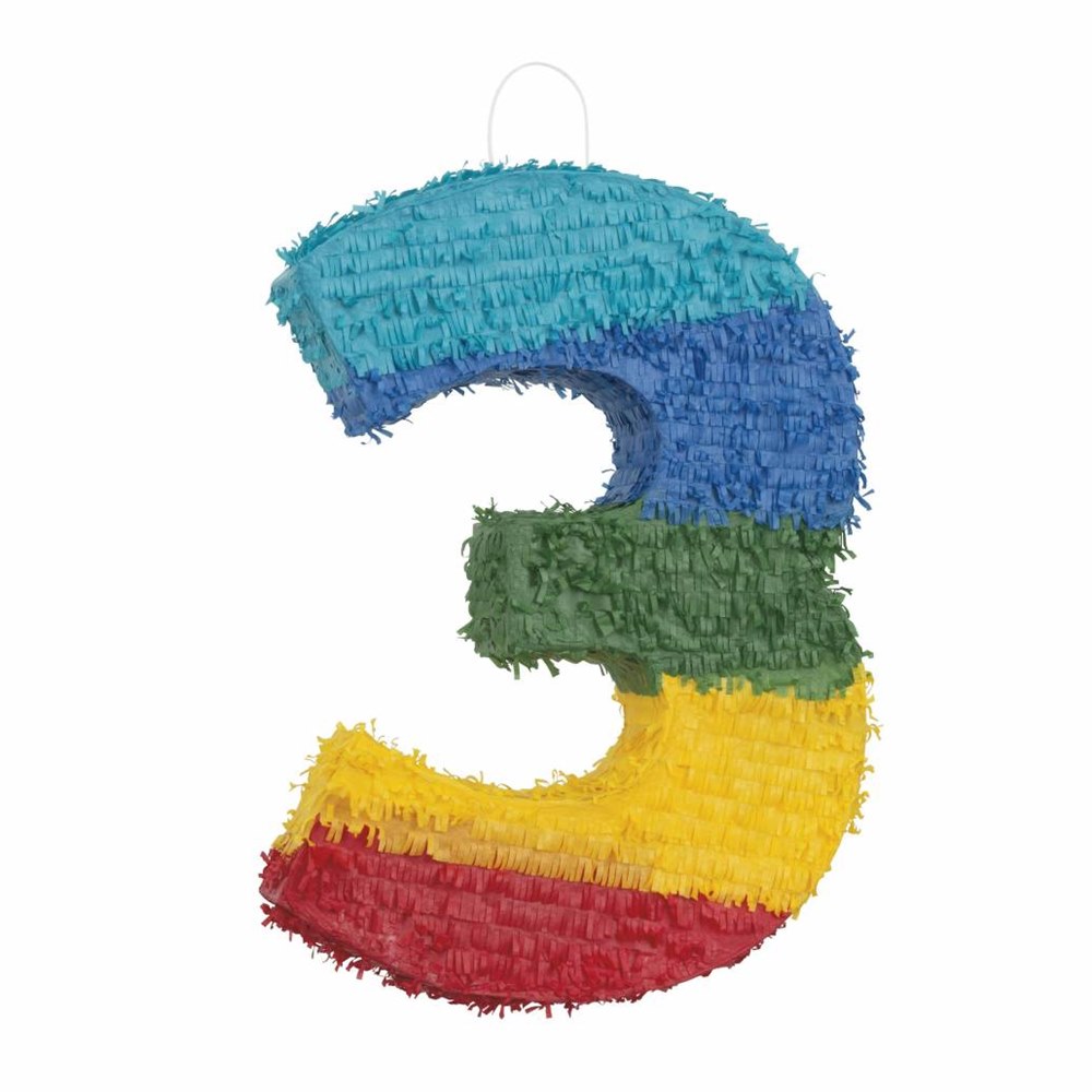 ▷ Piñata Nº 3 Multicolor 56 cm - ⭐Miles de Fiestas⭐ - 24 H ✓