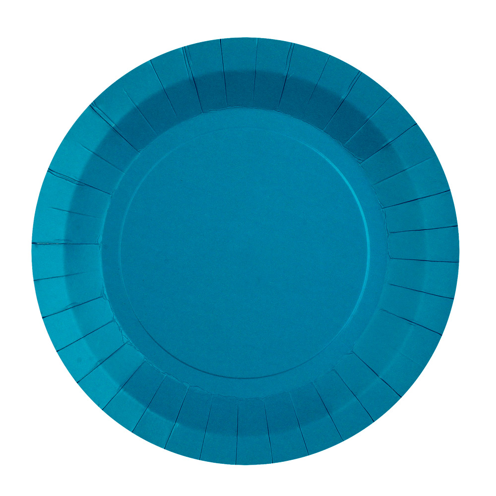 Platos de Papel Azul Agua 22,5 cm 10 ud