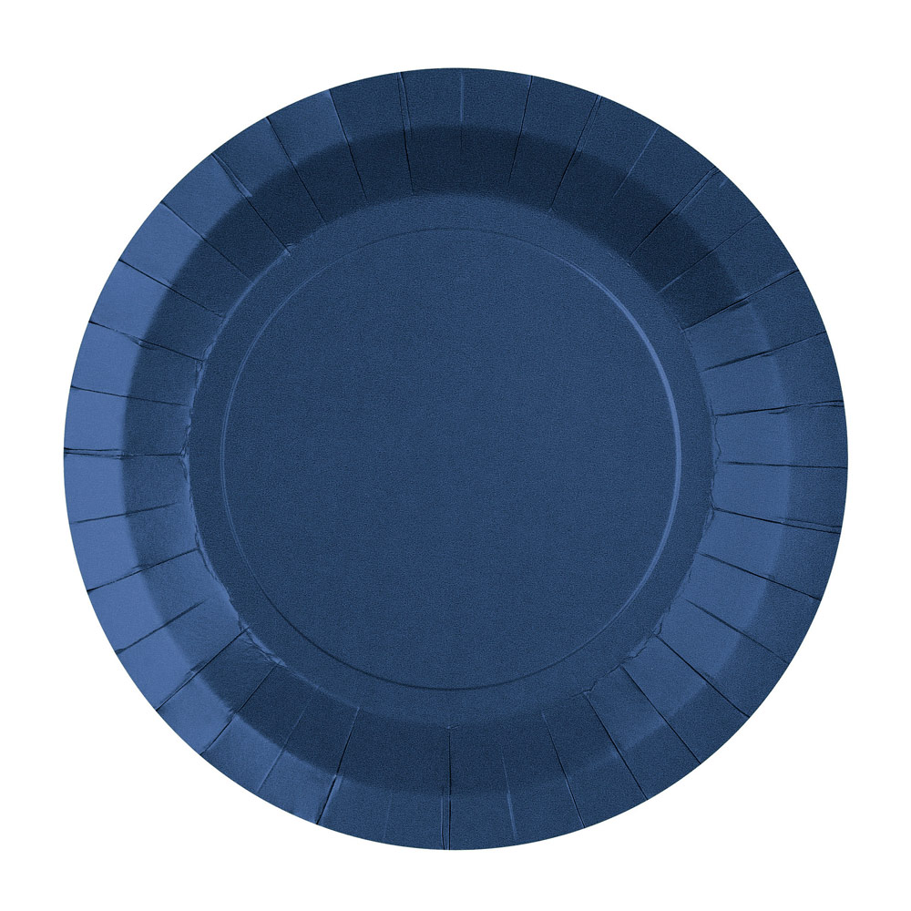 Platos de Papel Azul Intenso 22,5 cm 10 ud