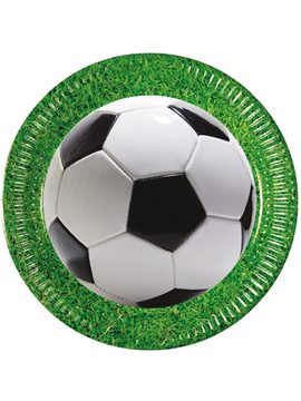 Juego de 8 platos de 23 cm con un balón Fútbol Kicker