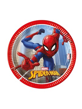 Juego de 8 Platos Spiderman 20 cm