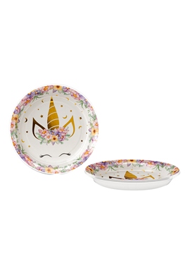 Set de 6 Platos Unicornio 17 cm