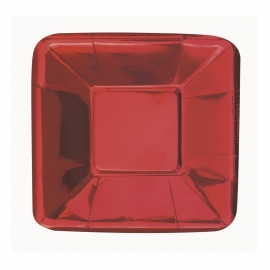 Platos para Aperitivos Rojo Metalizado 13 cm 8 ud