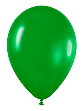 Pack de 100 globos color Verde Selva Mate 12cm