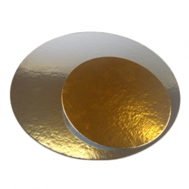 Base cartón para tarta plata/oro Redonda 30 cm