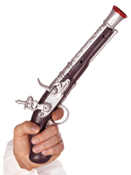 Revolver de Pirata Plateado 30 cm