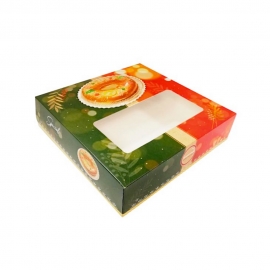 Caja para Roscón de Reyes Roja y Verde 26 cm