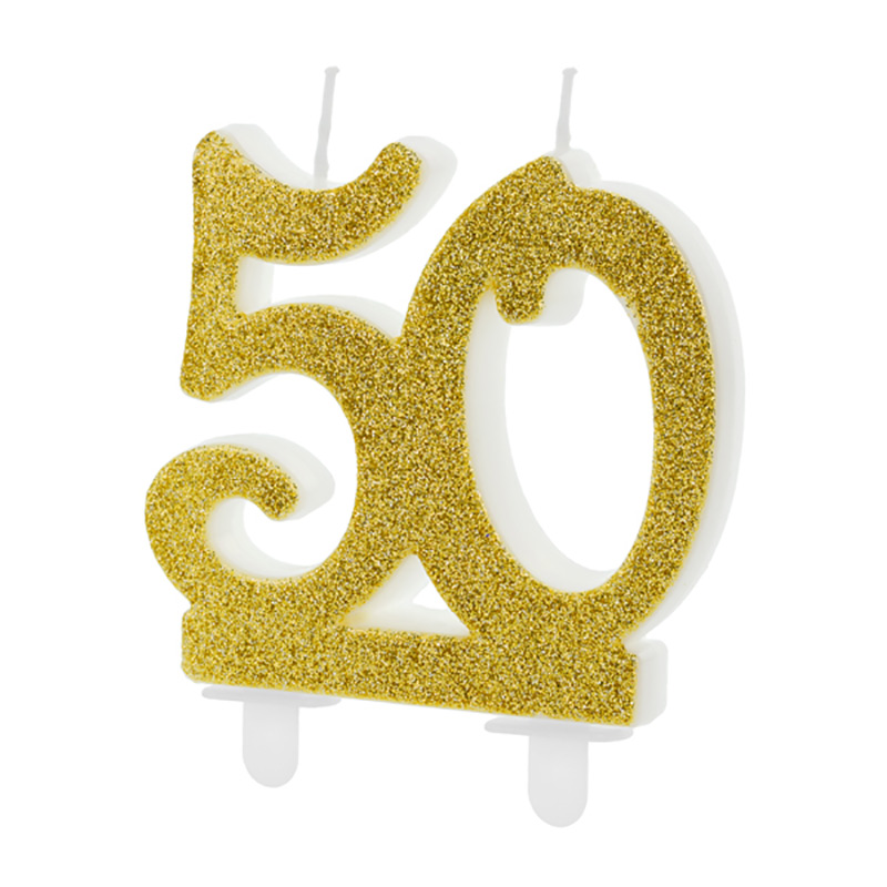 Vela 50 Cumpleaños Dorada