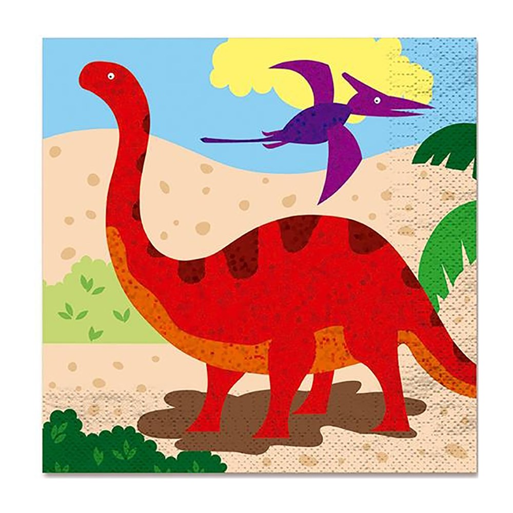 Juego de 12 Servilletas Dino Island