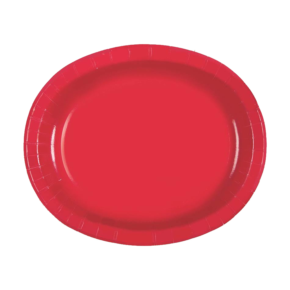 Set 8 Platos Ovalados Rojo Rubí 30 cm