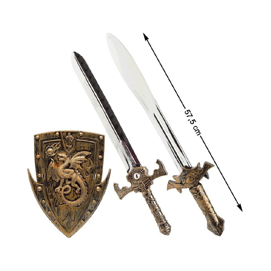 Set Dos Espadas Medievales y Escudo