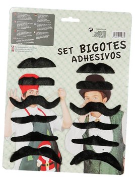 Set de 12 bigotes adhesivos
