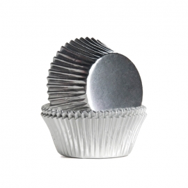 Set de 24 Cápsulas para Cupcakes Plateadas