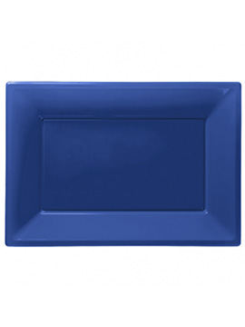 Set de 3 Bandejas Azul Oscuro 33 cm x 23 cm