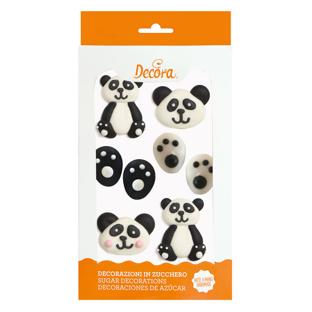 Set de 6 Decoraciones de Azúcar Panda