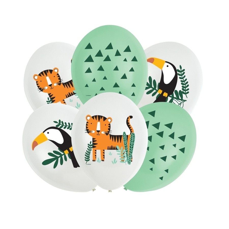 Set de 6 Globos Animales de la Selva 27 cm