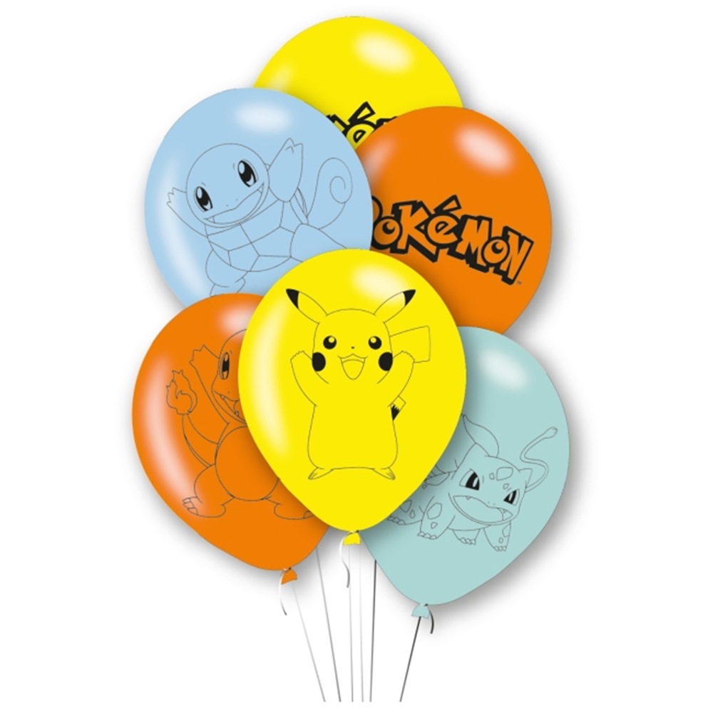 Set de 6 globos de látex de Pokémon