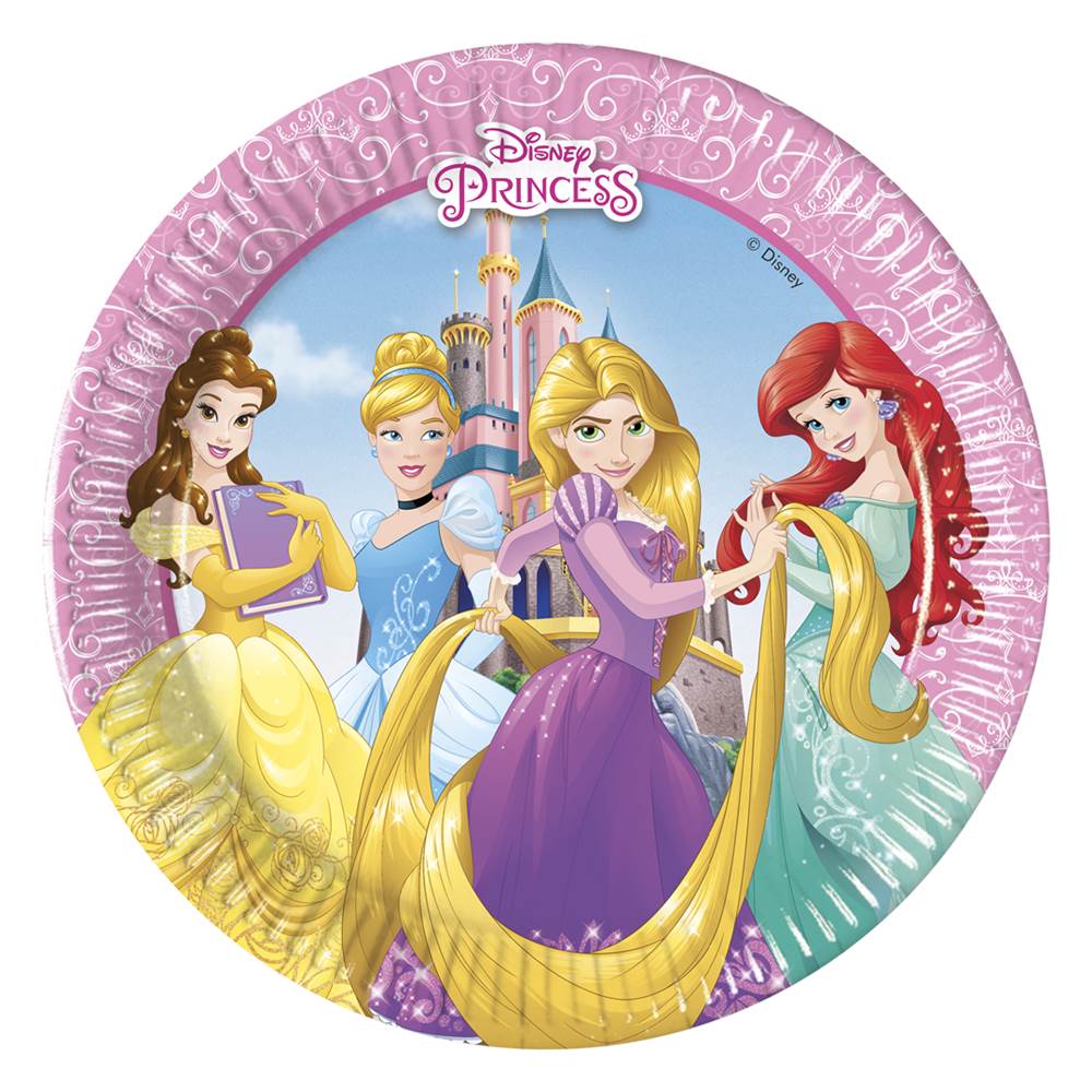 Set de 8 Platos Princesas Disney 19 cm