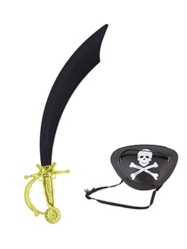 Set Espada Negra y Parche Pirata