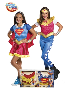 Set Disfraz Supergirl y Wonder Woman Infantil