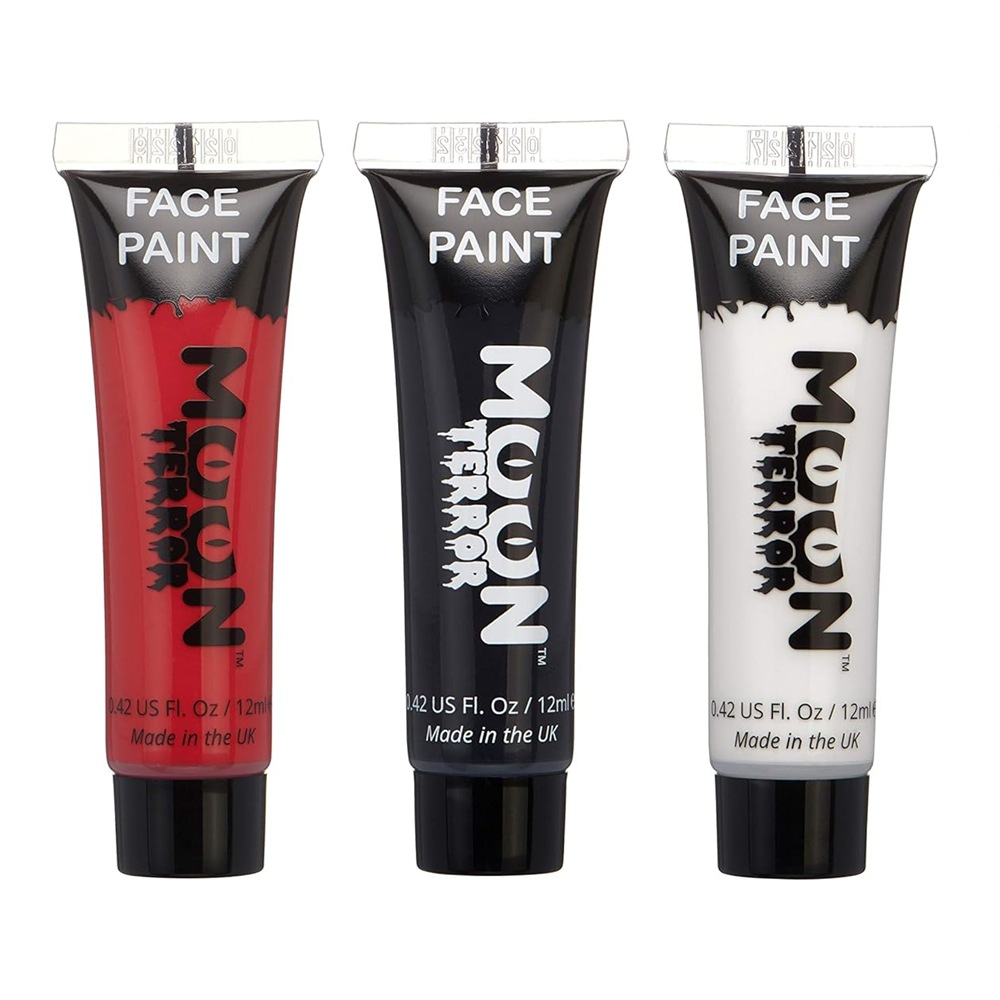 Set pintura facial Halloween Moon Terror rojo negro blanco maquillaje SFX