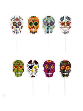 Toppers para Dulces Calavera Halloween 16 ud