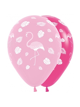 Set de 12 Globos Flamingo Fashion 30 cm