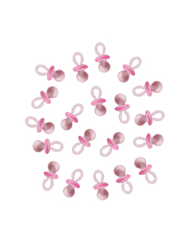 Set de 20 mini chupetes de bebé en color rosa de 2,5 cm