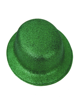 Sombrero Bombín Verde Escarchado 26 cm