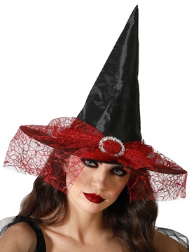 Sombrero de Bruja Rojo y Negro