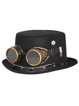 Sombrero Negro con Gafas Steampunk