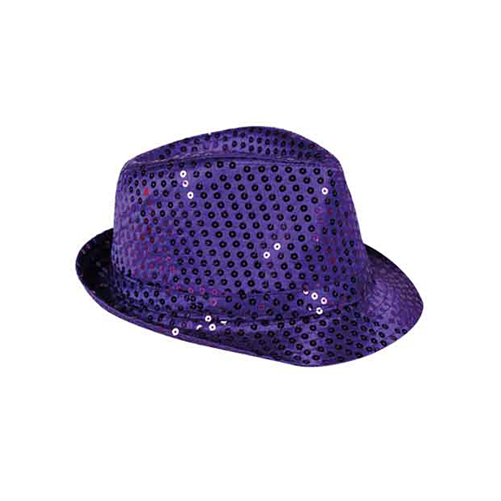 Sombrero con lentejuelas lila