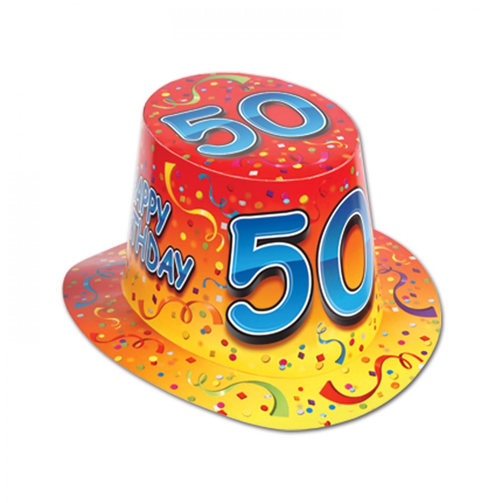 Sombrero de Copa 50 Cumpleaños - Comprar Online {Miles de Fiestas}