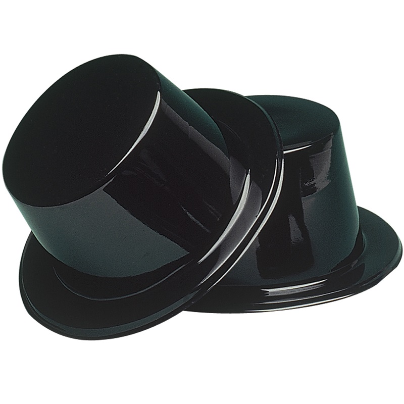 Sombrero Copa de Plástico Negro - Online {Miles de Fiestas}