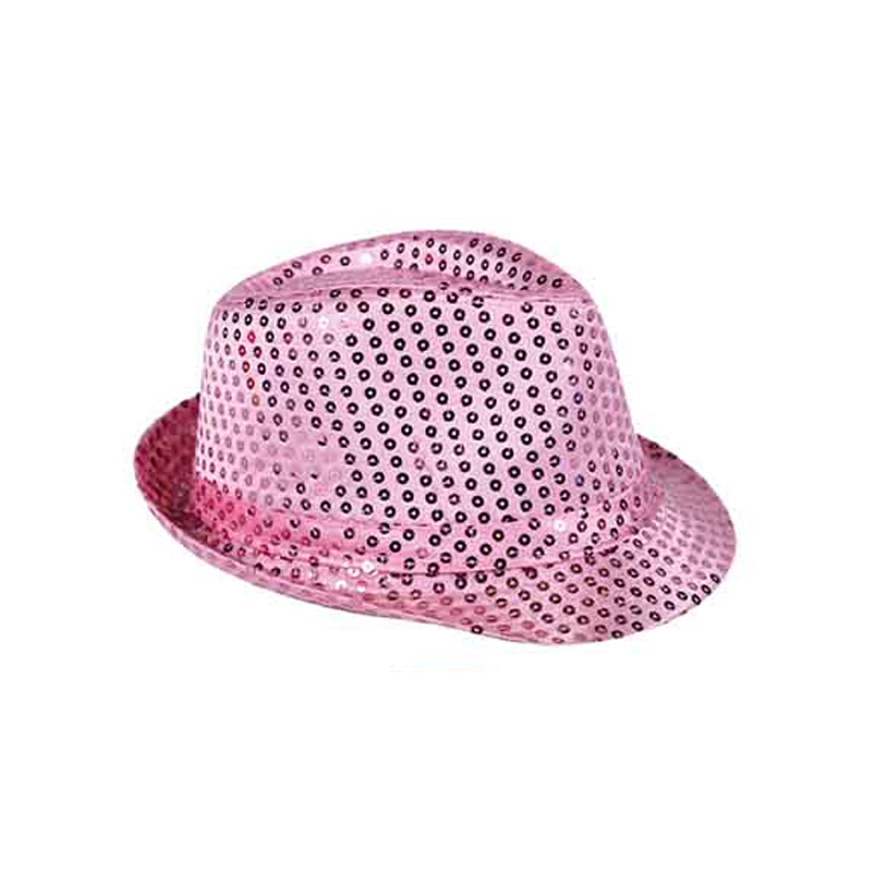 Sombrero de lentejuelas rosa