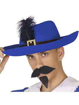 Sombrero Mosquetero Azul Adulto