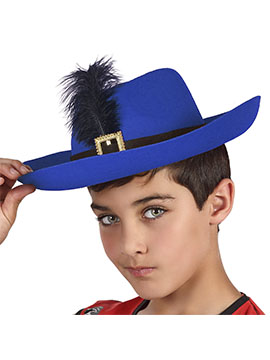 Sombrero Mosquetero Azul Infantil