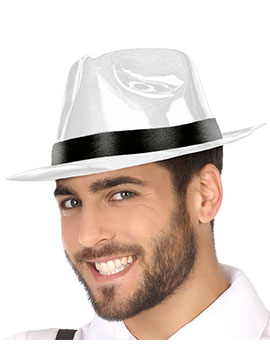 Sombrero Plástico Blanco Gánster