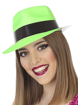 Sombrero Plástico Verde Neon